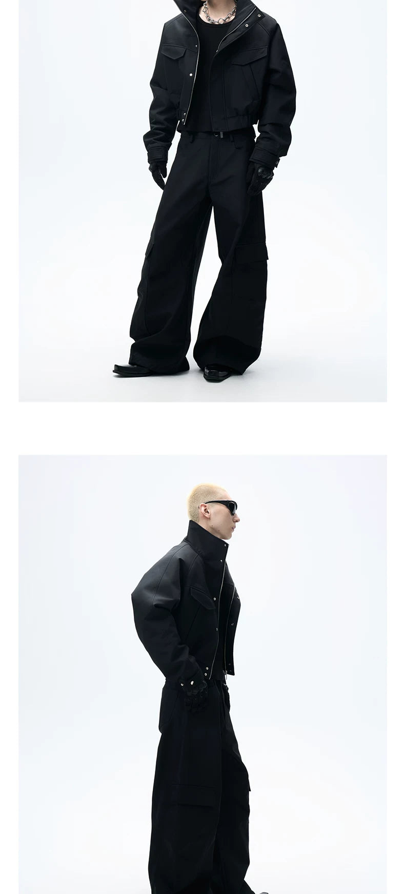 Short Stand Collar Faux Fur Jacket