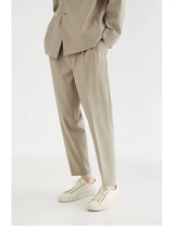 Double Pleated Wide Cropped Suit Pants