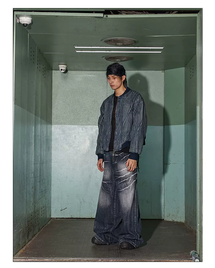 American Vintage Washed Distressed Baggy Jeans