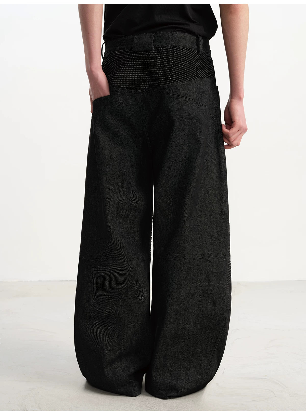 Washed Wide Leg Straight Denim Jeans