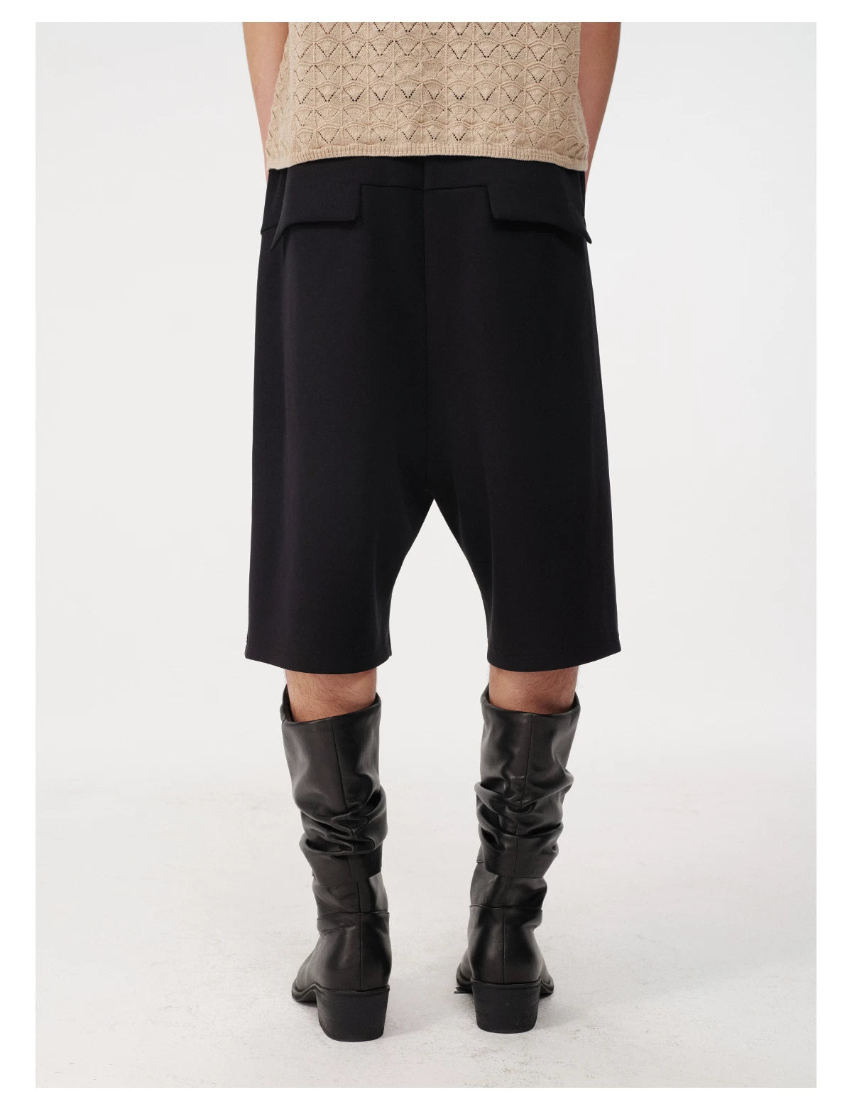 Pocketed Low-Rise Tencel Shorts