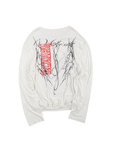 Printed Cropped Long Sleeve Lyocell Tee
