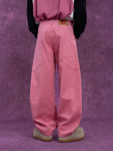 Men's Loose Pink Cargo Jeans