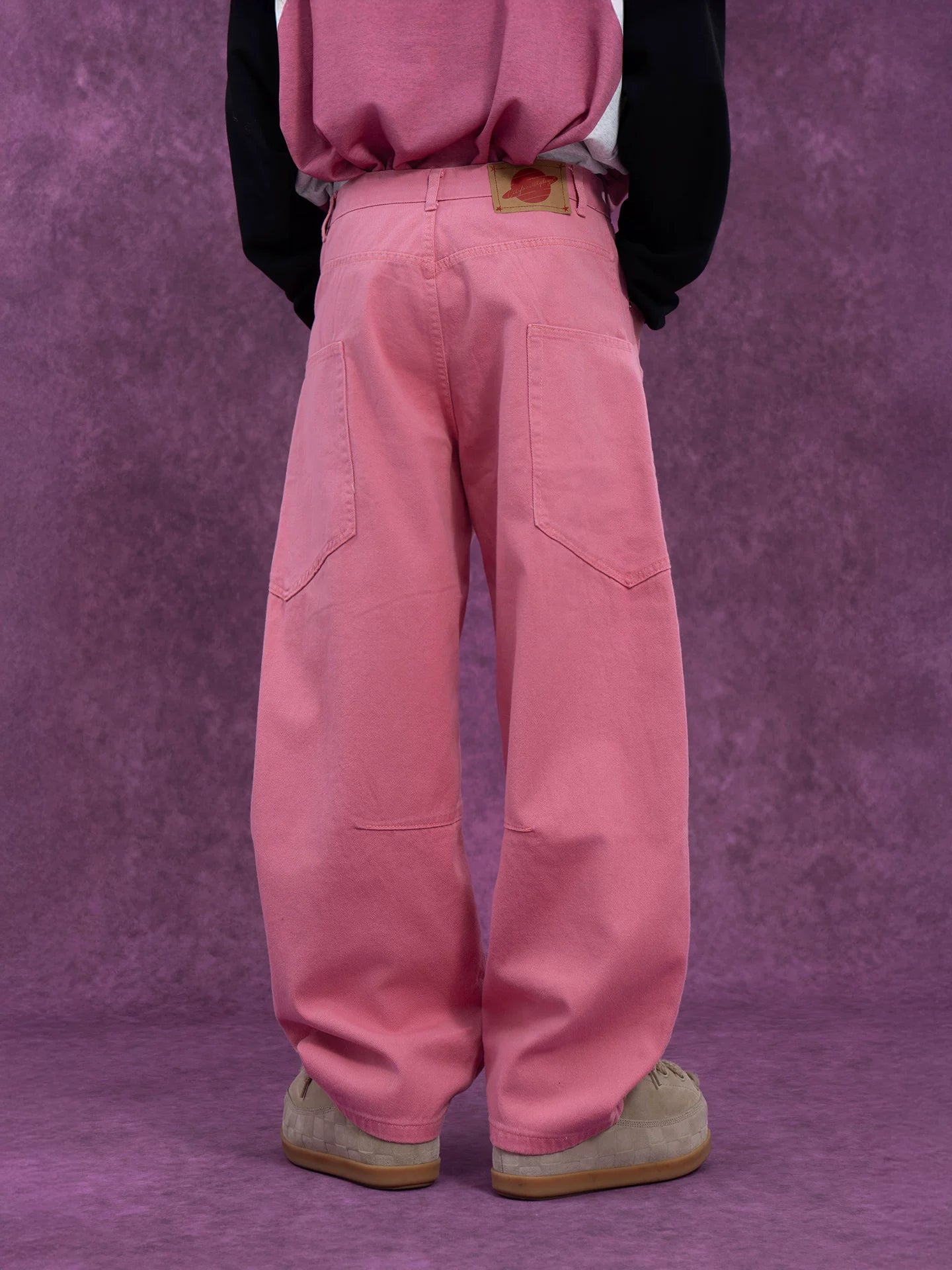 Men's Loose Pink Cargo Jeans