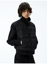 Lightweight Ribbed Stand Collar Down Jacket