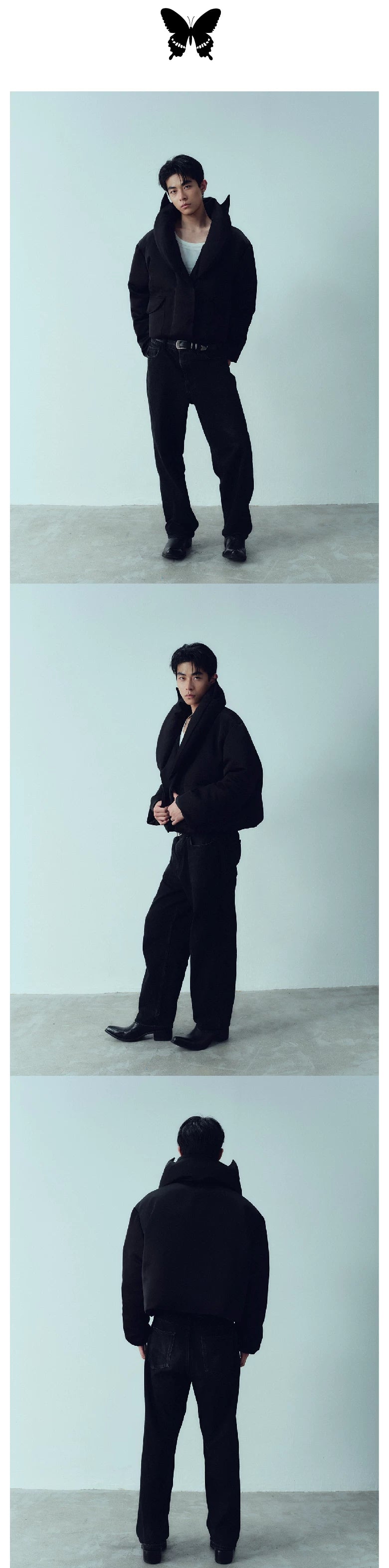 Cropped 95% White Goose Down Jacket