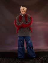 Oversized Plush Patchwork Punk Coat