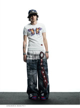 Skull Print Slim Ribbed Tee