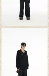 Men's Three-color Turtleneck Zip Long-sleeve Tees