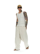 Men's Henley Ribbed Tank Top