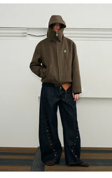 Men's Herringbone Hooded Puffer Jacket