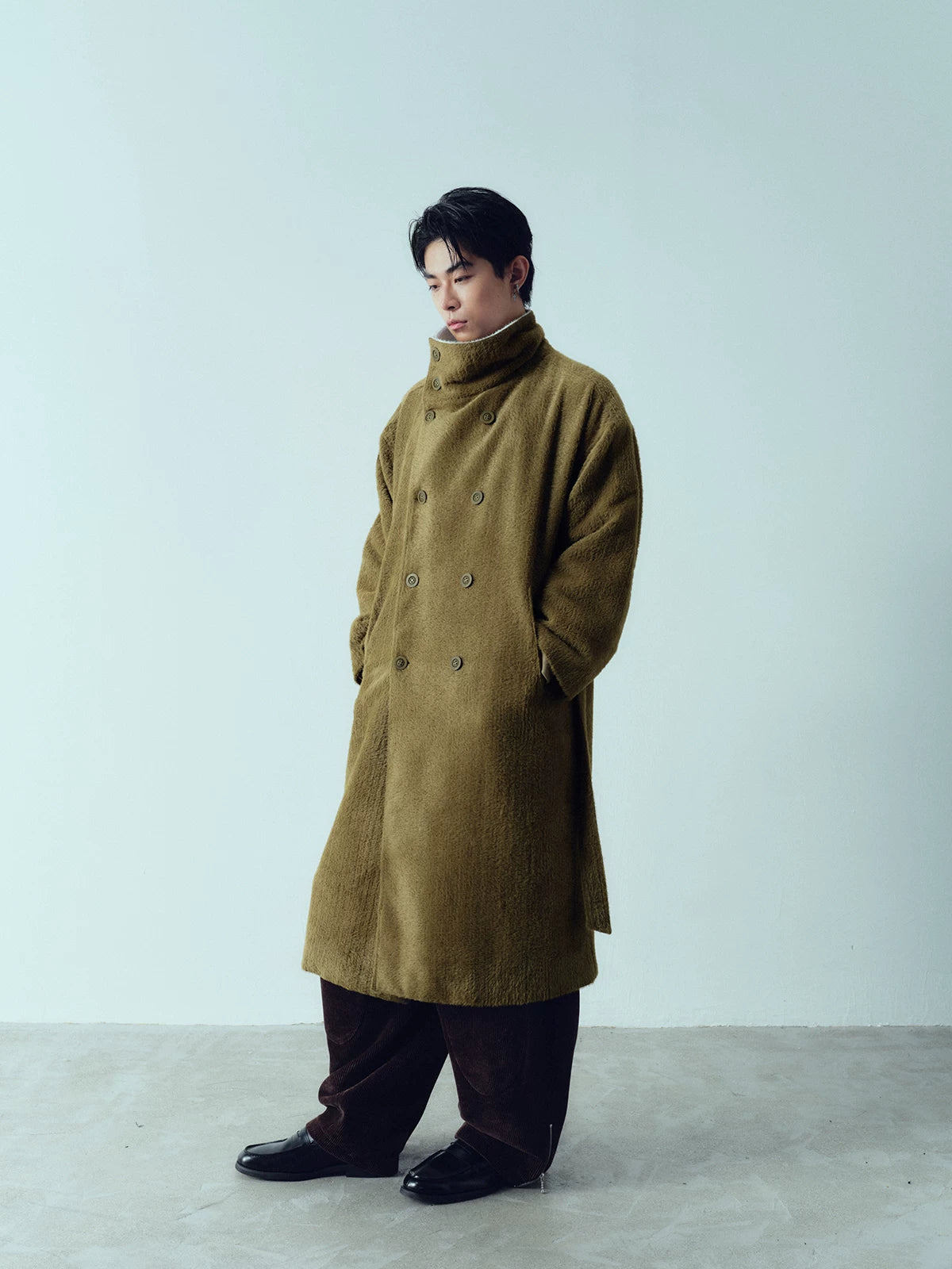 Furry Collar Pajama Style Long Coat