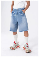 Men's 5-Inch Washed Blue Denim Shorts