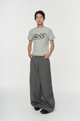 Black Gray Wide Leg Dress Pants