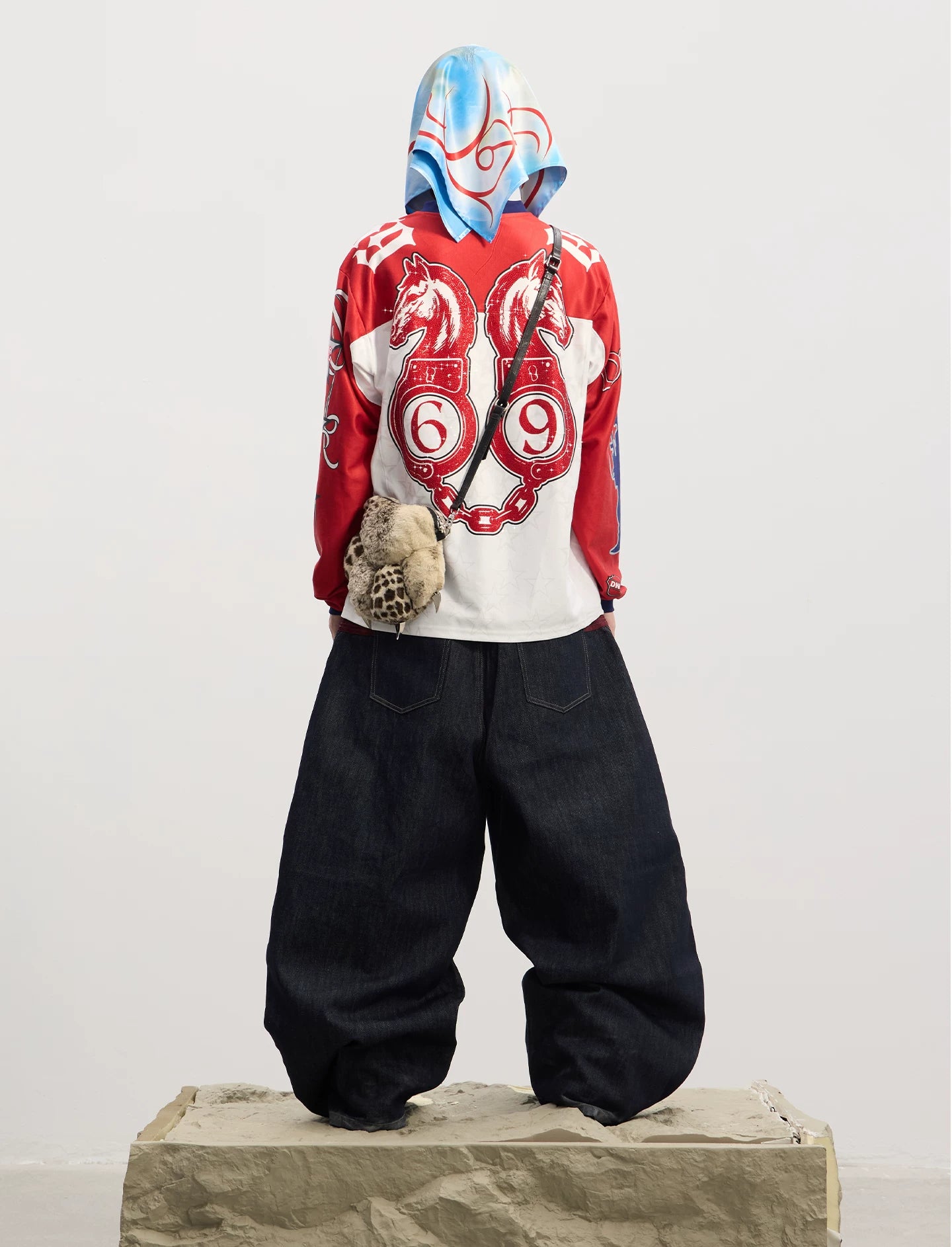 Leopard Print Rhinestone Colorblock Hip-hop Jersey