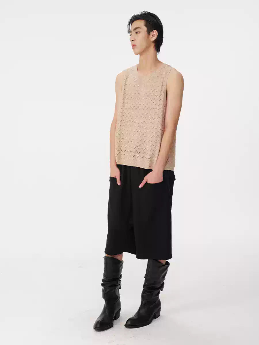 Pocketed Low-Rise Tencel Shorts