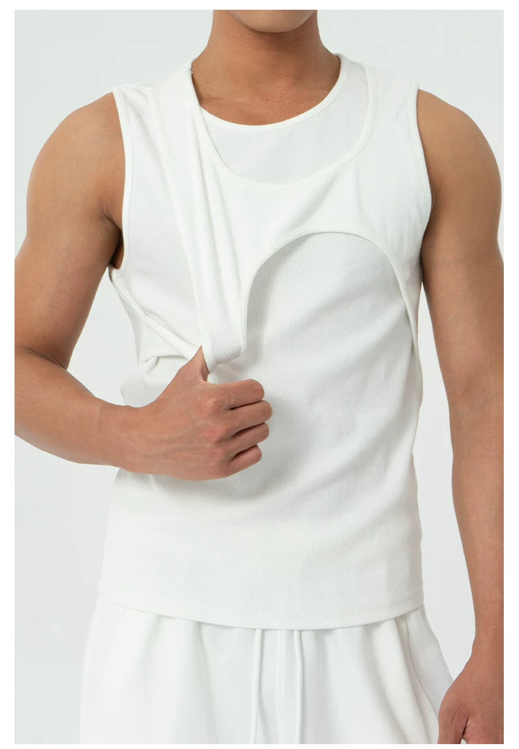 Men's Slim Fit Ribbed Athletic Tank