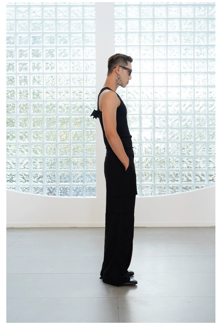 Y2K Black Devil Wings Slim Tank