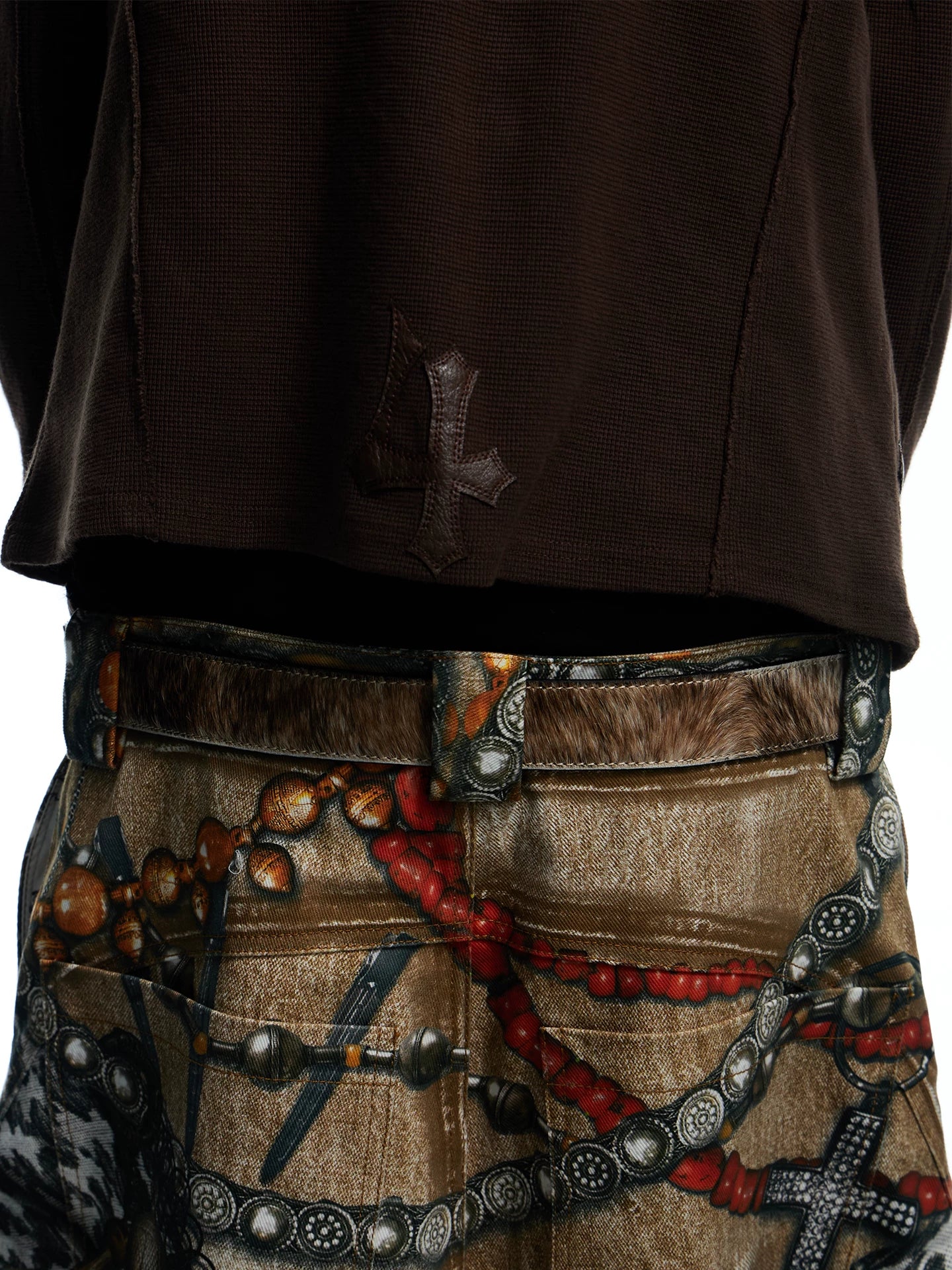 Vintage Honeysuckle Brown Horsehair Leather Belt