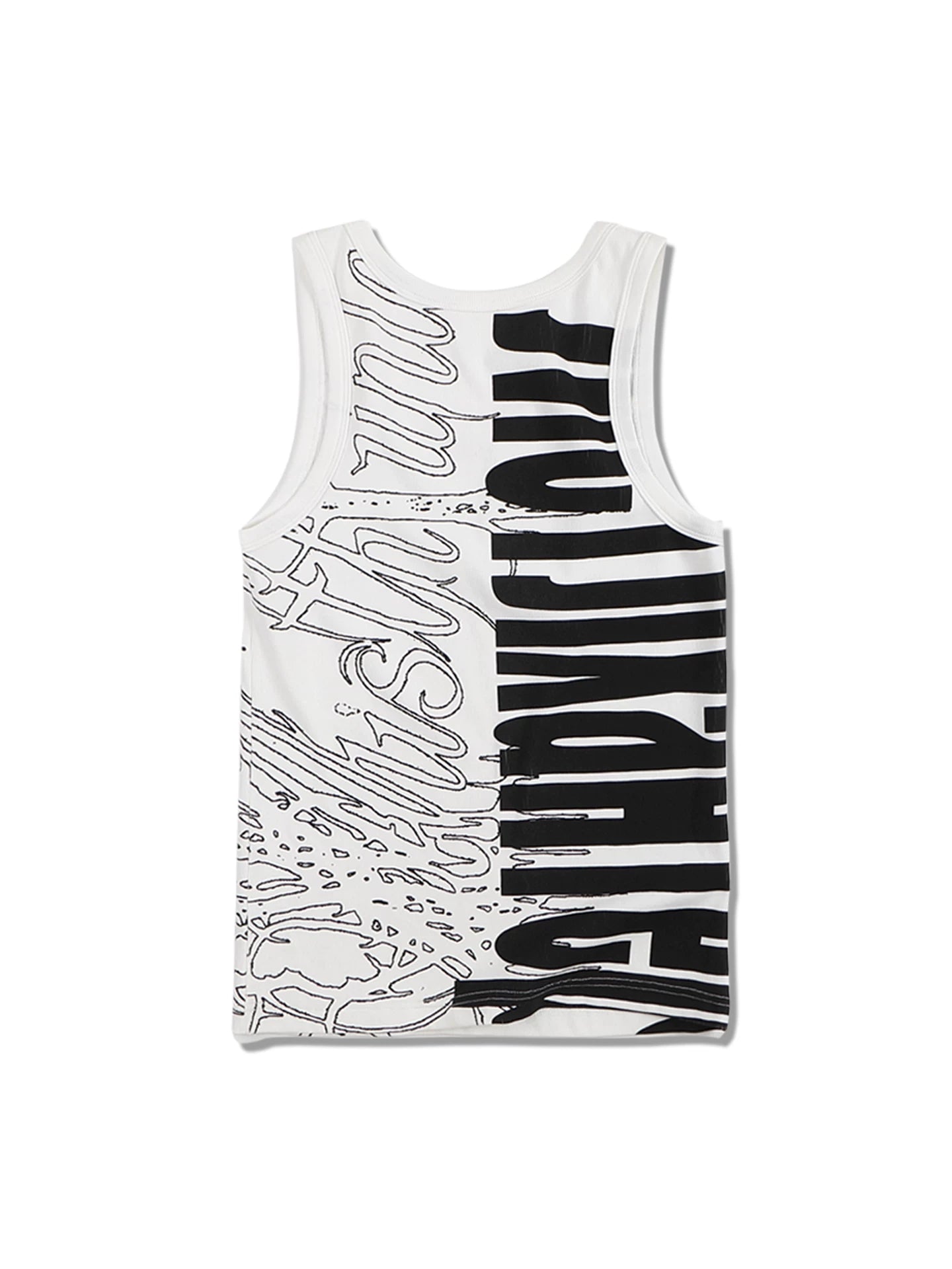 Stretchy Slim Ribbed Graffiti Tank Top