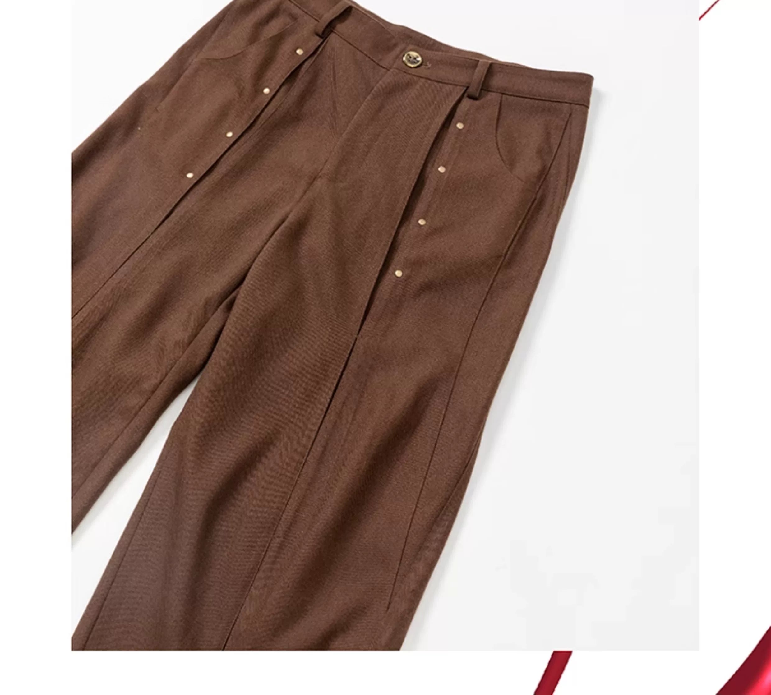 Vintage Riveted Flared Wool Cargo Pants
