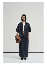 Cropped Contrast Cuban Collar Shirt Jacket
