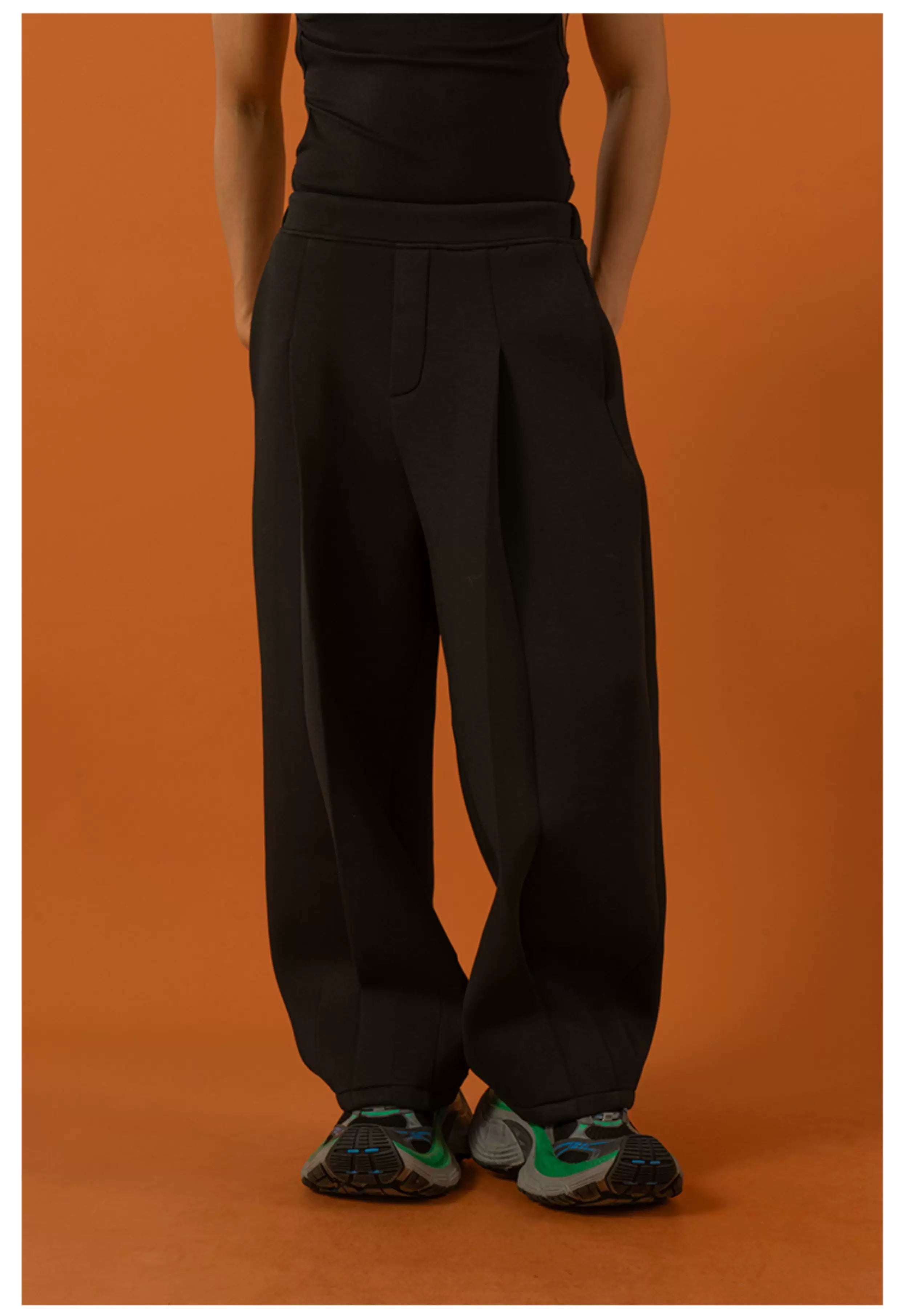 Men's Black Gray Loose Straight Sweatpants