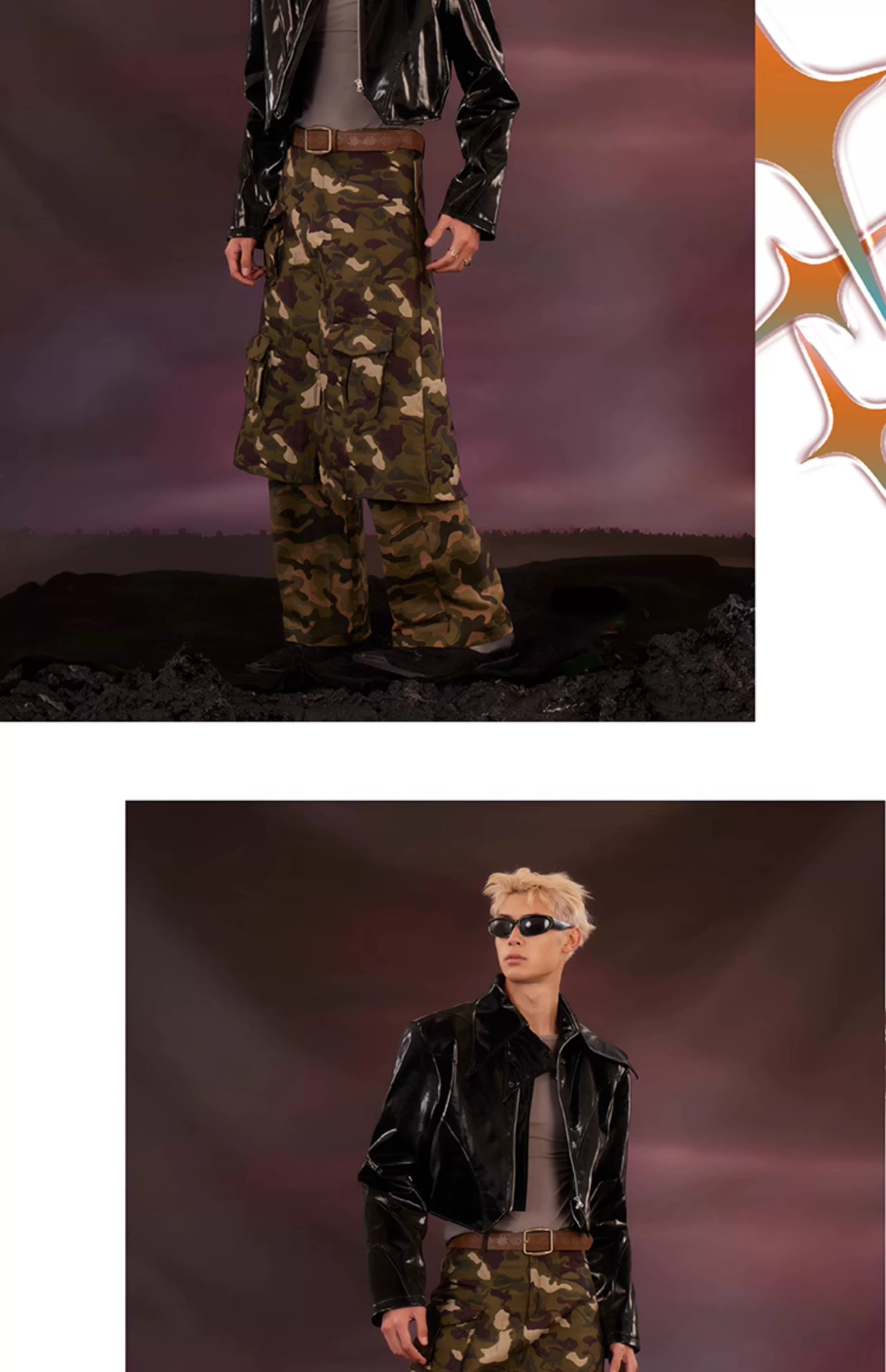 Cute Unisex Military Double-layer Dinosaur Skort