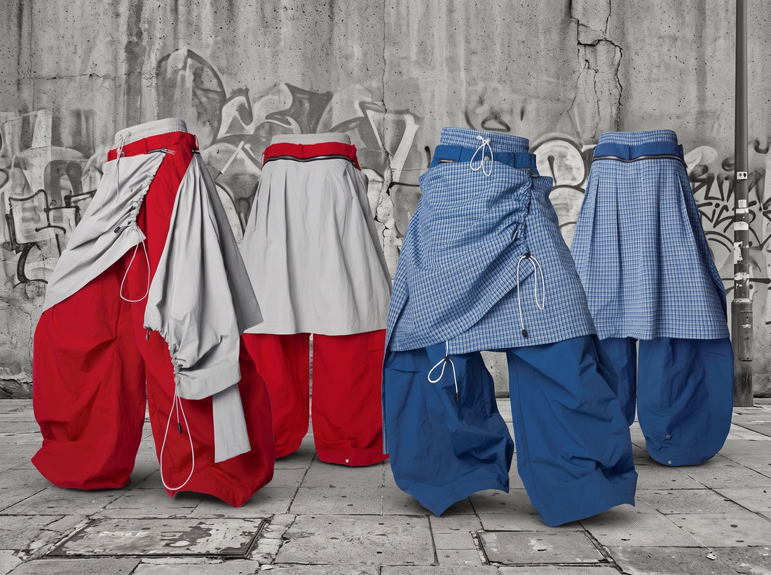 RELABEL Double-Waist Pants: Deconstructed Men’s Streetwear Pants With Shape
