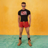 Black Vintage Portrait Print Slim Tees