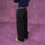 Black Sand Loose Multi-pocket Cargo Pants
