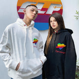 Loose Rainbow Heart Couple Hoodies