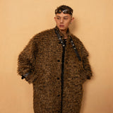 Men's Casual Brown Faux Fur Coat