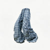 Loose Gradient Washed Plaid Print Jeans