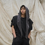 Detachable Hood Short-Sleeve Ring Cut Tees