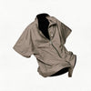Vintage Safari Patchwork Short Sleeve Shirt