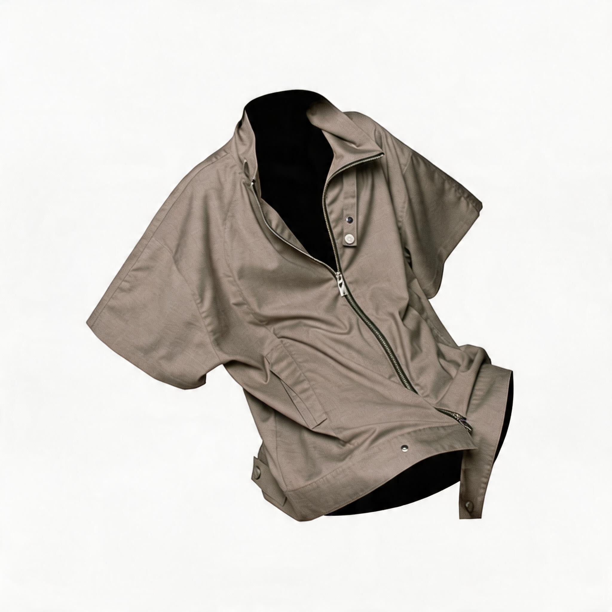 Vintage Safari Patchwork Short Sleeve Shirt