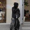Detachable Dual Hood Rhinestone Zip Hoodie