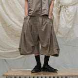 Pleated Draped Cropped Dress Pants