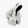 Stripe Patchwork Washed Zip Hoodie