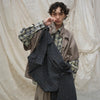 Blue Plaid Wool Multi-pocket Hobo Bag