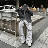 Three-Color Ring-Cut Cargo Pants
