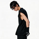 Black Deconstructed Padded Tank Top