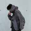 Cropped Loose Suede Detachable Hood Jacket