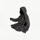 Dual Style Mid-Length Plaid Shirt Smock