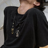 Double Hook Leather Rope Pants Chain