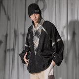 Corduroy Patchwork Distressed Cape Coat