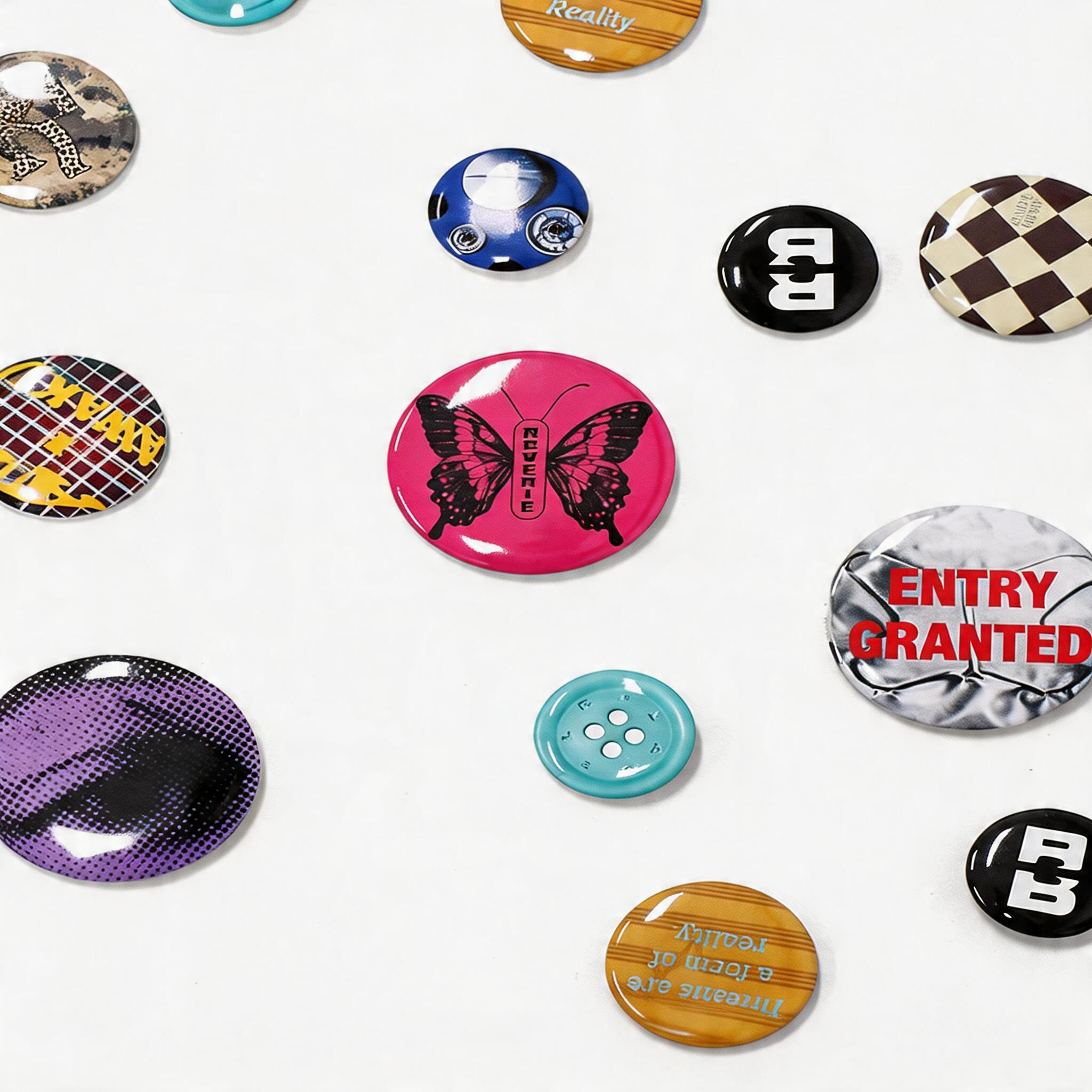 Set of Metal Status Label Badges