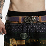 Vintage Purple Horsehair Leather Belt