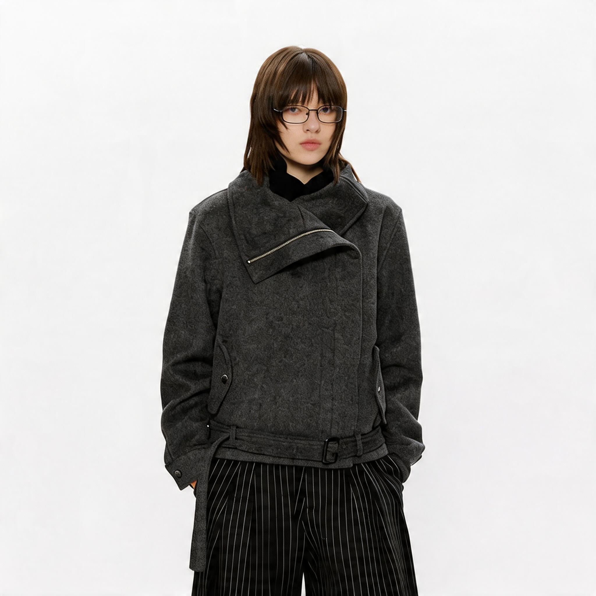 50% Merino Wool Set-Shoulder Zip Jacket